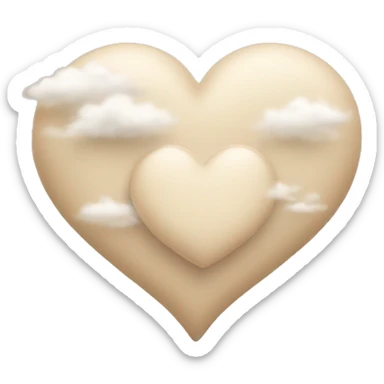 Beige heart with cloud sticker