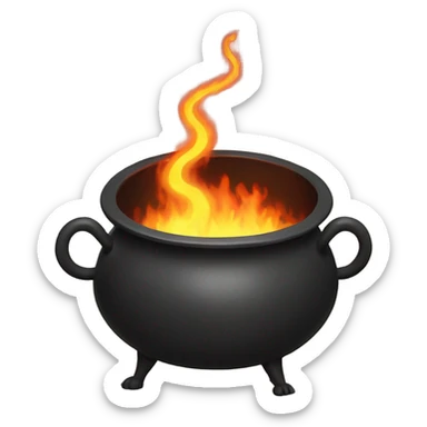 Cauldron with a fire snake that is inside sticker