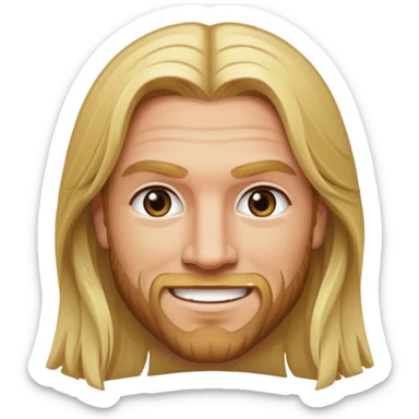 Triple H with hazel eyes, long blonde hair sticker
