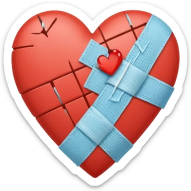 broken heart sticked together sticker