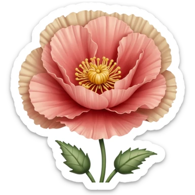 Carnation poppy beige light rose sticker