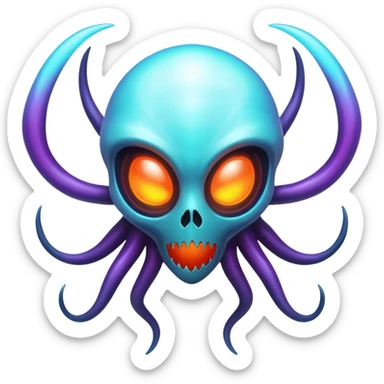 Abstract Ghastly-Haunter-Duskull-Deoxys-alien-hybrid-fantasy-creature sticker