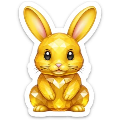 bunny made of yellow crystals sticker