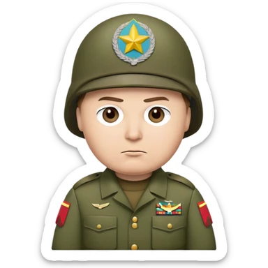 Cartman from South Park wearing army uniform, military helmet sticker