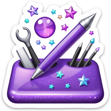 Purple Glitter administrator tools sticker