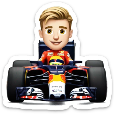Max Verstappen  f1 driver in a car sticker