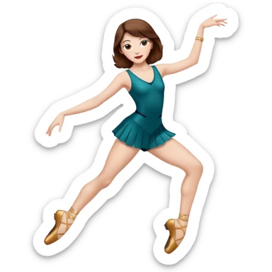 Jazz dancer white with brown hair wearing jazz shoes  sticker