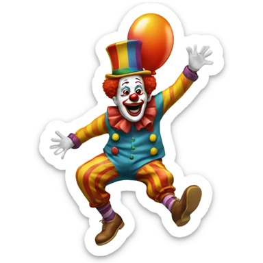 Clown hopping one foot sticker