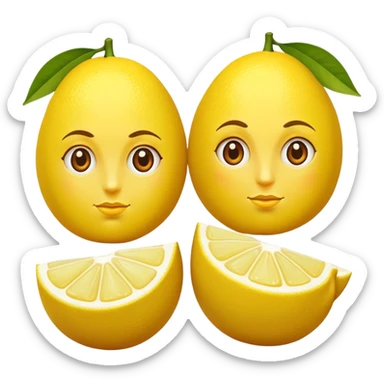 A pair of lemons side by side shaped like a woman sticker