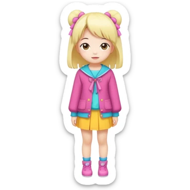 Kawaii girl Japanese full body sticker