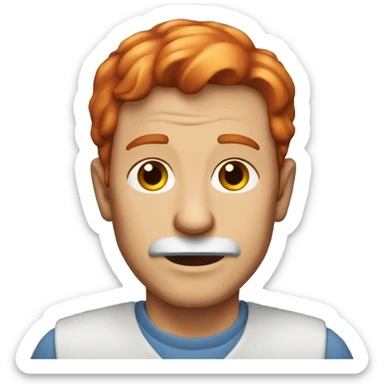 70 years old man with red hair sticker