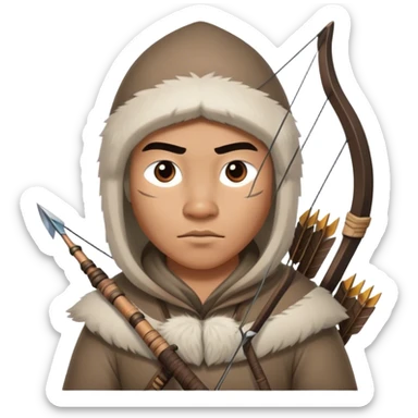 Inuit hunter holding bow and arrow sticker