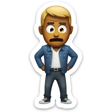 Angry hands on hips  sticker