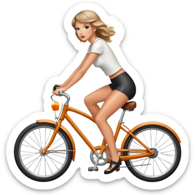 Tylor Swift riding on a bike sticker