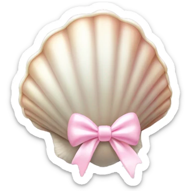 Pearl shell and light pink bow sticker