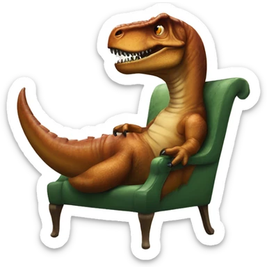 Tyrannosaurus Rex in a dinosaur chair sticker