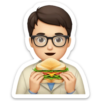 geek eating sandwicgh sticker