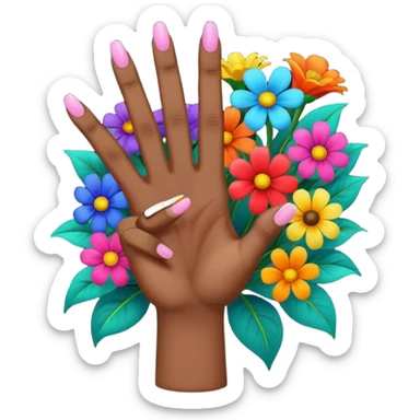 💐 combined with 🖕🏽 sticker
