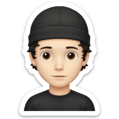 young boy dark hair with skullcap and curly sidelocks sticker