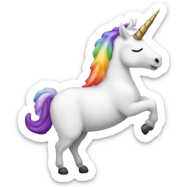 Unicorn with an eggplant as a horn sticker