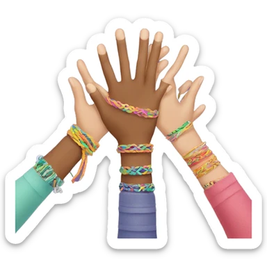 hands with friendship bracelets sticker
