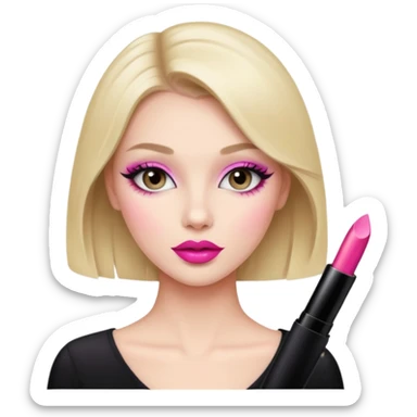 A beautiful girl in salon makeup artist  sticker