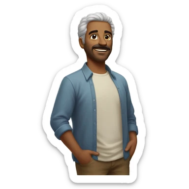 Homem moreno e careca  sticker