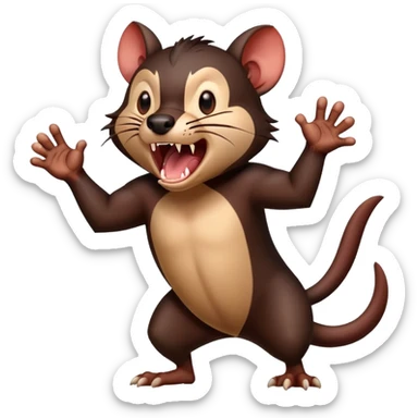 Tasmanium devil, directing traffic, yelling  sticker