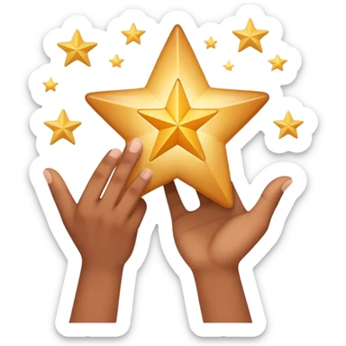 grabbing a dream star with your hand  sticker