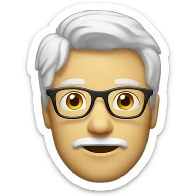 white ginger haired man from Leeds with glasses and stubble sticker