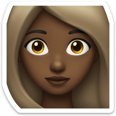 niña pelo negro y ojos marrones sticker