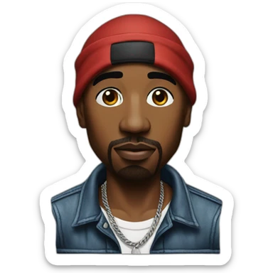 Hyper realistic tupac sticker