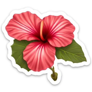 flor de hibisco roja y rosa sticker
