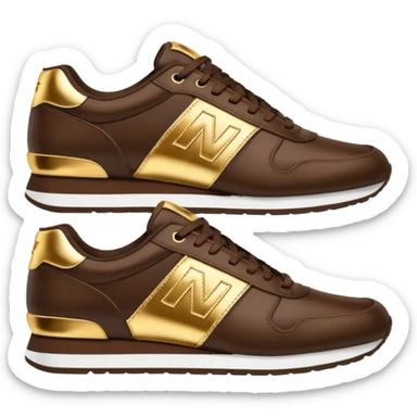 Metallic 24k gold and mocha brown womens stylish sneakers sticker