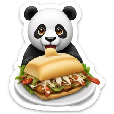 panda eating döner kebab sticker
