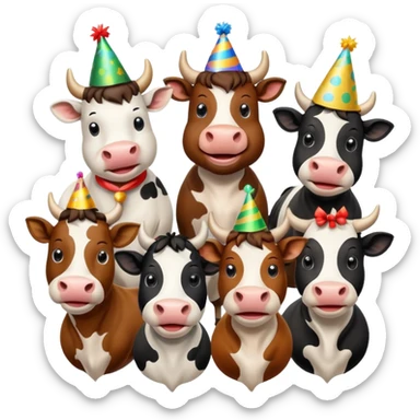 generate an emoji of a group of male and female bulls travelling together on holidays sticker