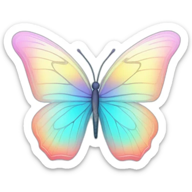 Glowing Pastel Gradient Hue Iridescent Butterfly sticker