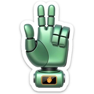 robot green hand thumb up sticker
