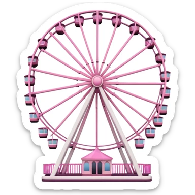 mix light pink dark pink and white girly theme park Ferris wheel sticker