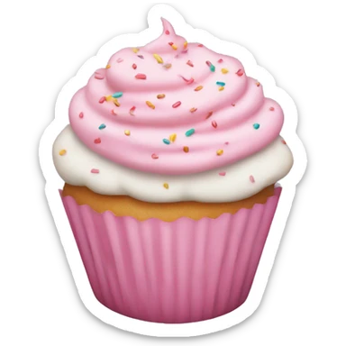 baby pink cupcake with sprinkles  sticker