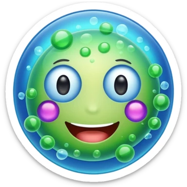 Happy bacteria emoji sticker
