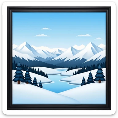 An Alaskan snowy winter back drop to be used in the style of "duck hunt" the bottom 30% needs to contain landscape and the top 70% needs to be blank space. More graphic detail in a 3D style. sticker
