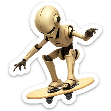 Battle droid doing a kickflip sticker