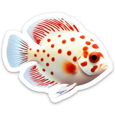 DISCUS fish white and red dot sticker