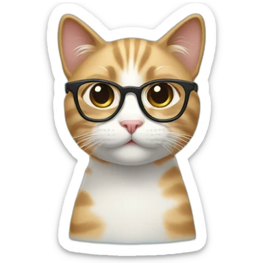 Cat with specs sticker