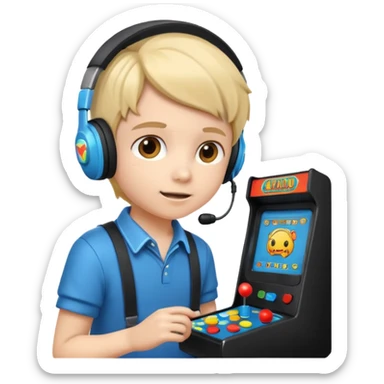 Retro Arcade Kid sticker