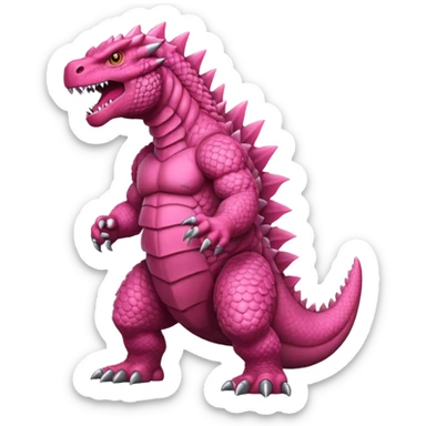pink godzilla sticker
