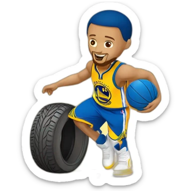 Stephen curry faisant un tire sticker