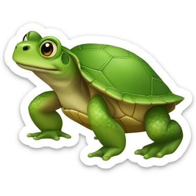 Une grenouille sur une tortue sticker