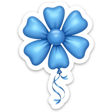 Make a cute balloon type fluffy bow of blue colour  sticker